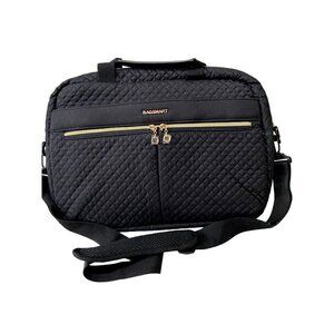 Bagsmart Quilted Laptop Bag With Shoulder Strap & Dual Zipper Closure